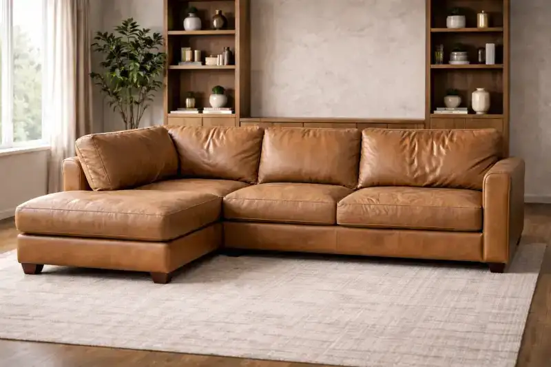 Before restoration: Leather Sectional Refresh
